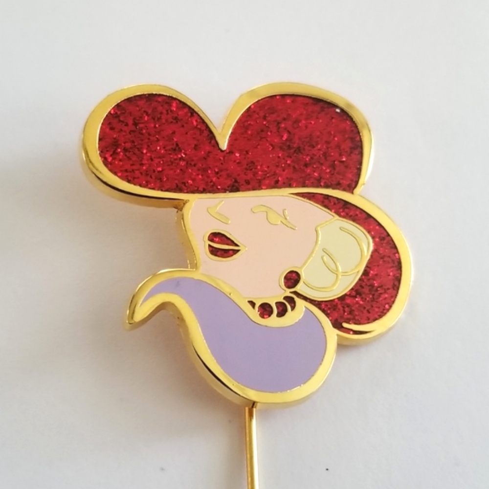 Red Hat Society stickpin Lady glitter enamel stick pin gold tone brooch